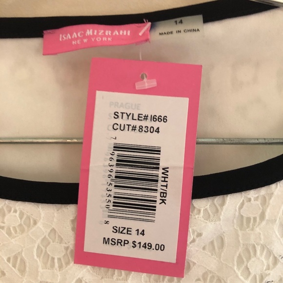 NWT Isaac Mizrahi Plus Size White Paisley Lace Back Cutout Sleeveless Dress - Picture 8 of 10